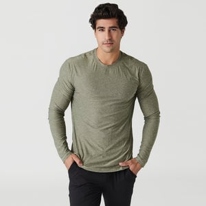 True ClassicHeather Military Green Active Long Sleeve Crew Neck