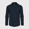 True Classic Men’s Knit Button-Up Shirt, navy, long-sleeve, button-down, classic style.
