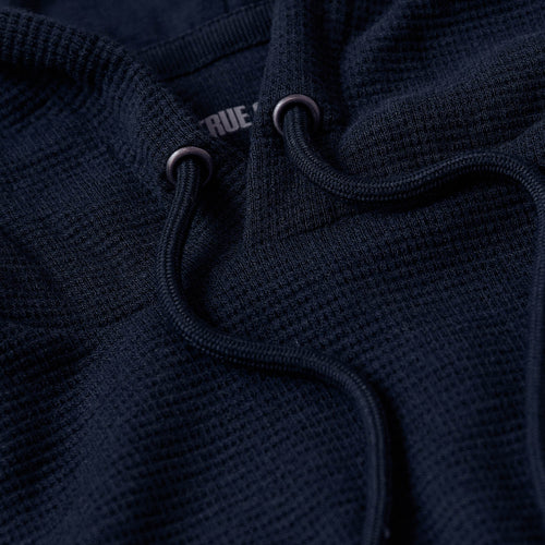 Bee Sun Faded Organic Waffle Zip Up Hoodie - Navy