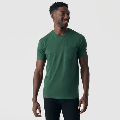 Classic Pocket Crew Neck - Hunter Green