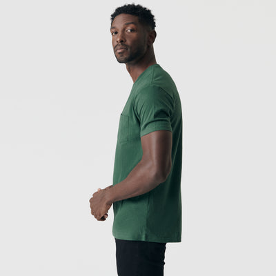 Classic Pocket Crew Neck - Hunter Green
