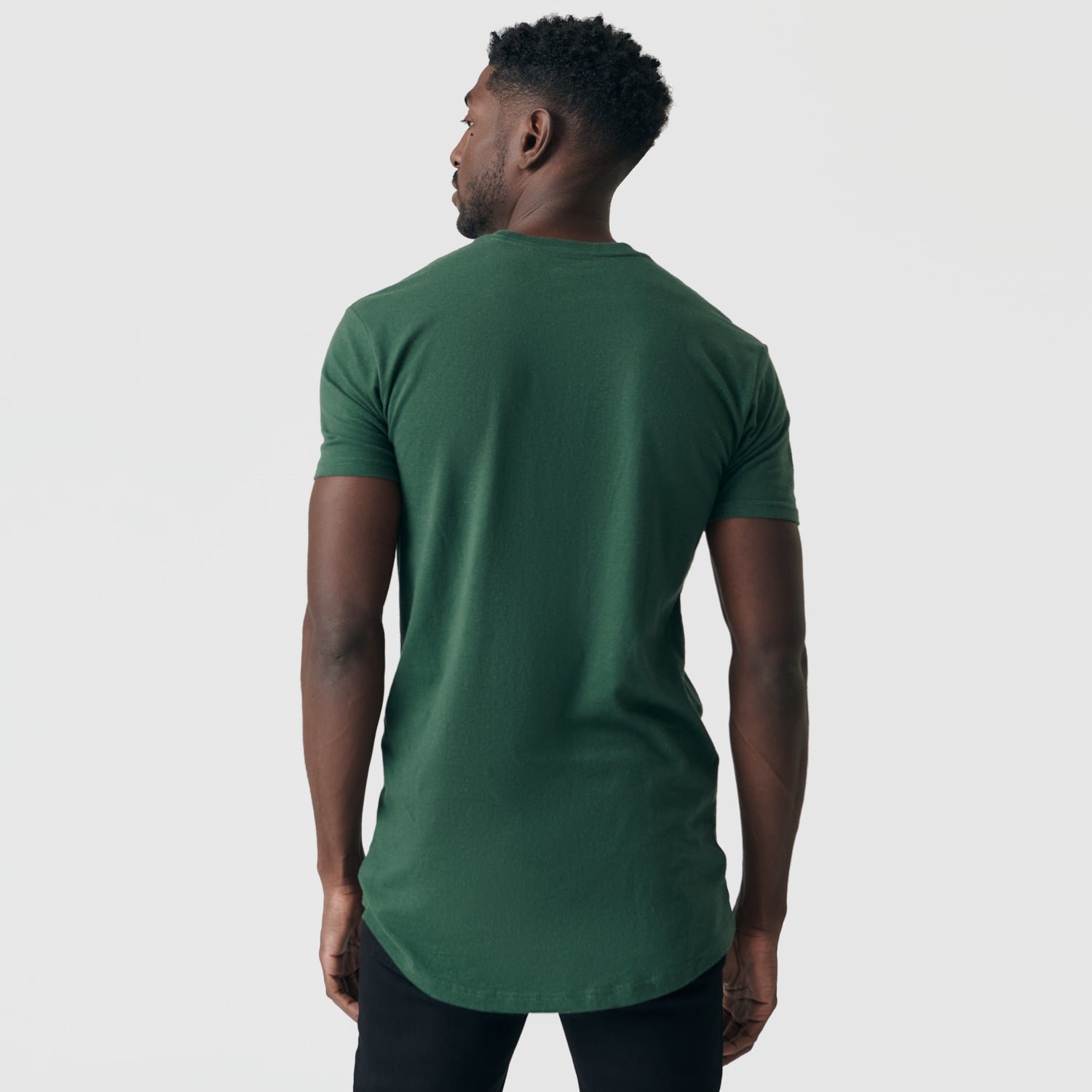 Hunter Green Tall Round Hem Crew Neck T-Shirt