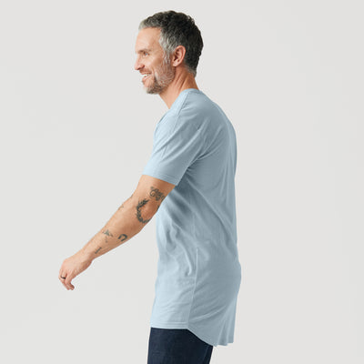 Pale Blue Tall Round Hem Crew Neck T-Shirt