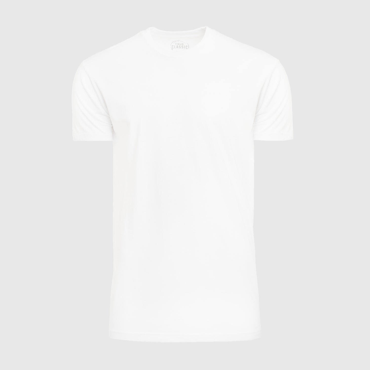White Tall Round Hem Crew Neck T-Shirt