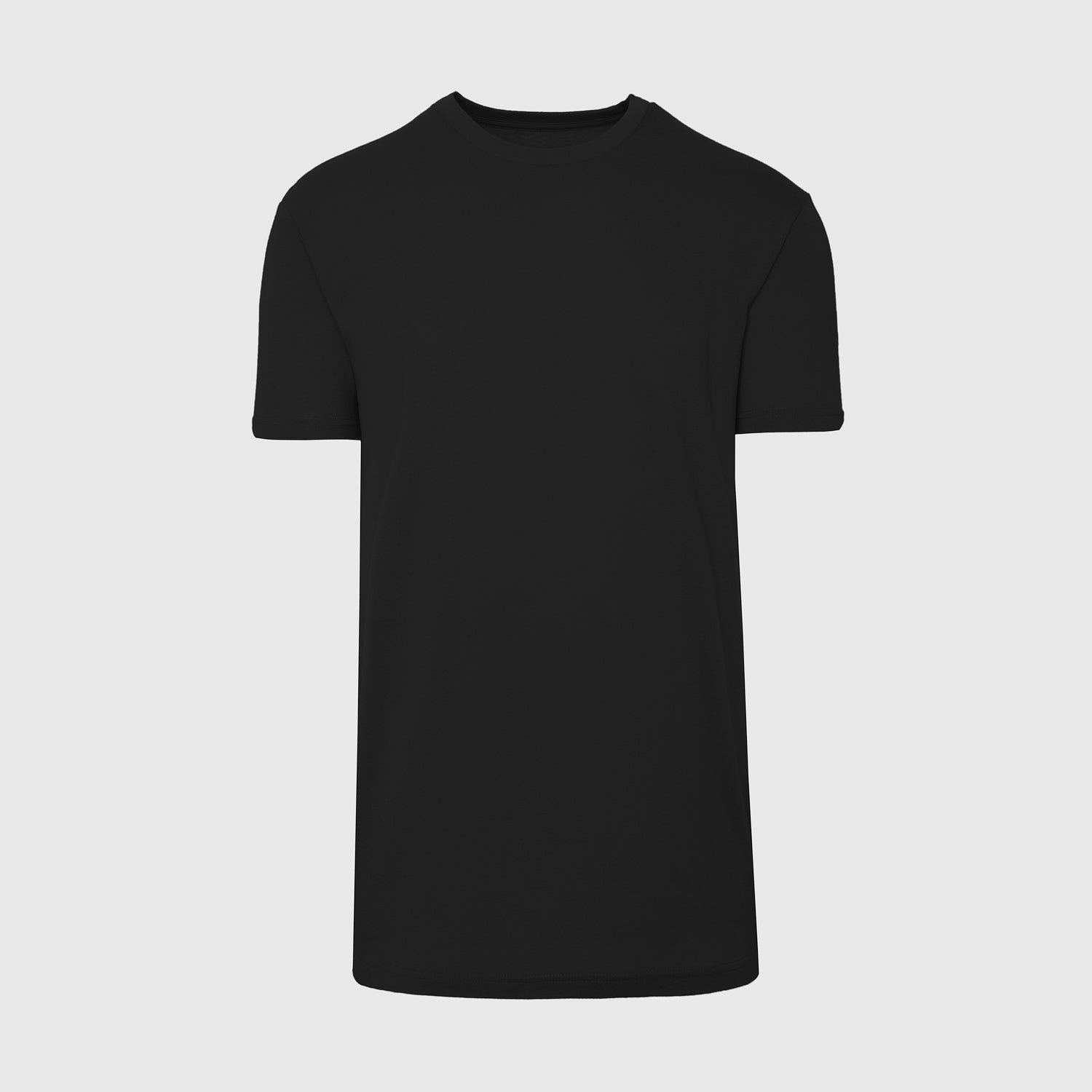 Black Tall Straight Hem Crew Neck T-Shirt