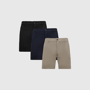 True Classic7.5" Basic Chino Shorts 3-Pack