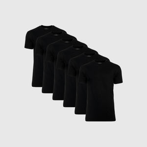 True ClassicAll Black Tall Round Hem Crew Neck T-Shirt 6-Pack