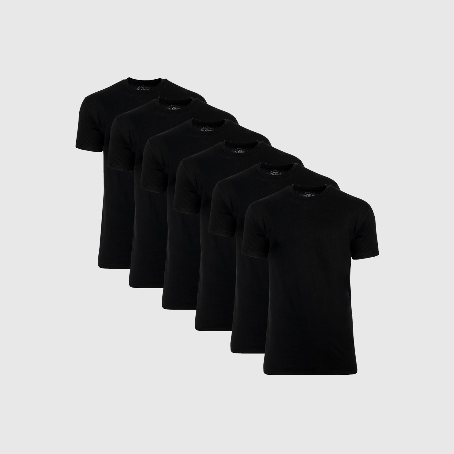 All Black Tall Round Hem Crew Neck T-Shirt 6-Pack