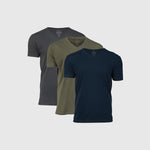 Pack de 3 camisetas de color cuello en V