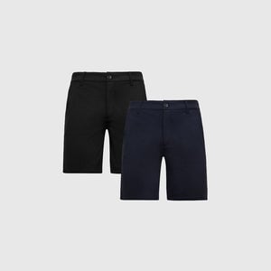True Classic9.5" Black and Navy Chino Shorts 2-Pack