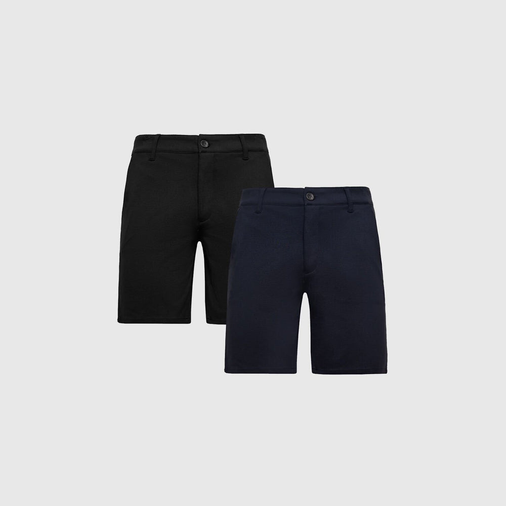 9" Black/Navy Comfort Chino Shorts 2-Pack