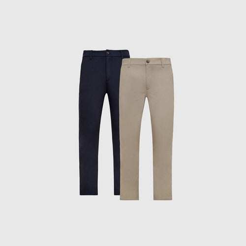 Navy and Khaki Slim Comfort Knit Chino Pant 2-Pack