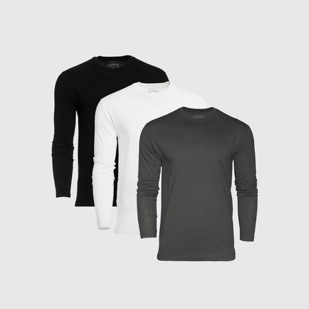 Core Long Sleeve Crew Neck T Shirt 3 Pack