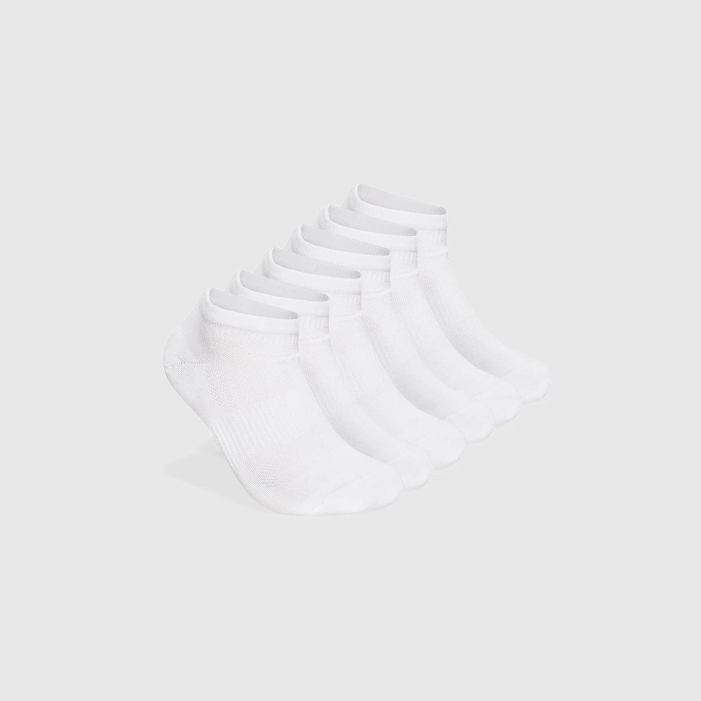 White Ankle Socks 3-Pack, premium quality, neatly fanned-out stack.