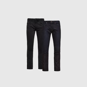 True ClassicIndigo and Black Slim Fit Comfort Jeans 2-Pack