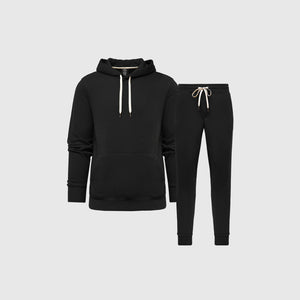 True ClassicBlack Fleece Pullover Hoodie and Jogger Set
