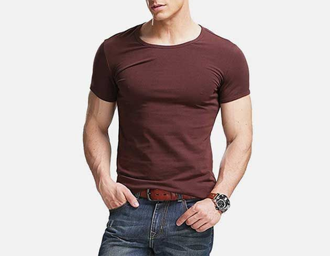 man wearing super slim fitted shirt