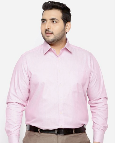 Man wearing pink button up shirt