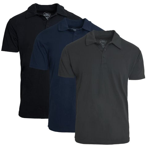 Product photo of True Classic Black, Navy and Charcoal Polos
