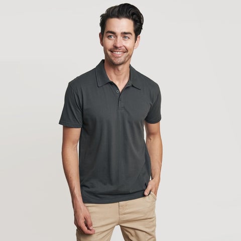 Man Wearing True Classic Carbon Polo
