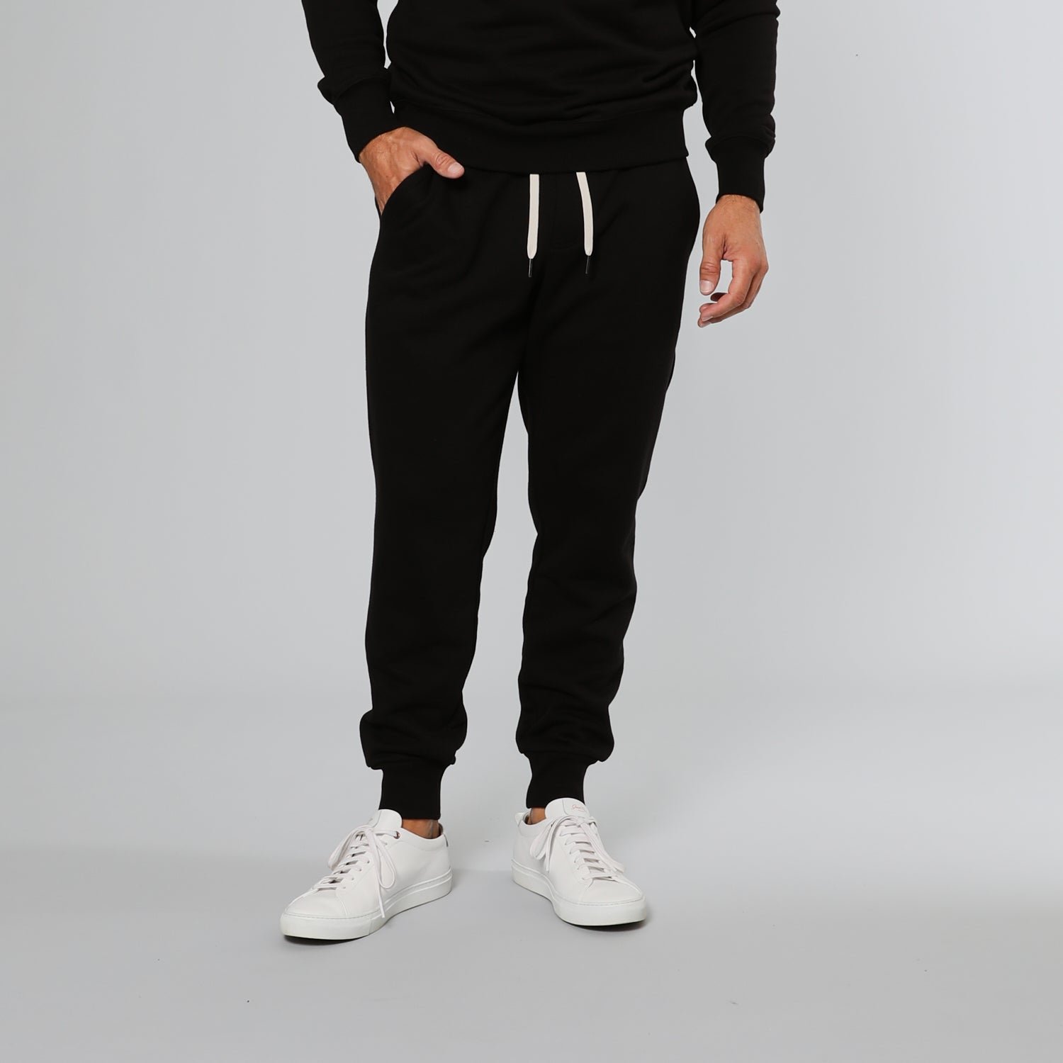 Black Fleece Pullover Hoodie and Jogger Set
