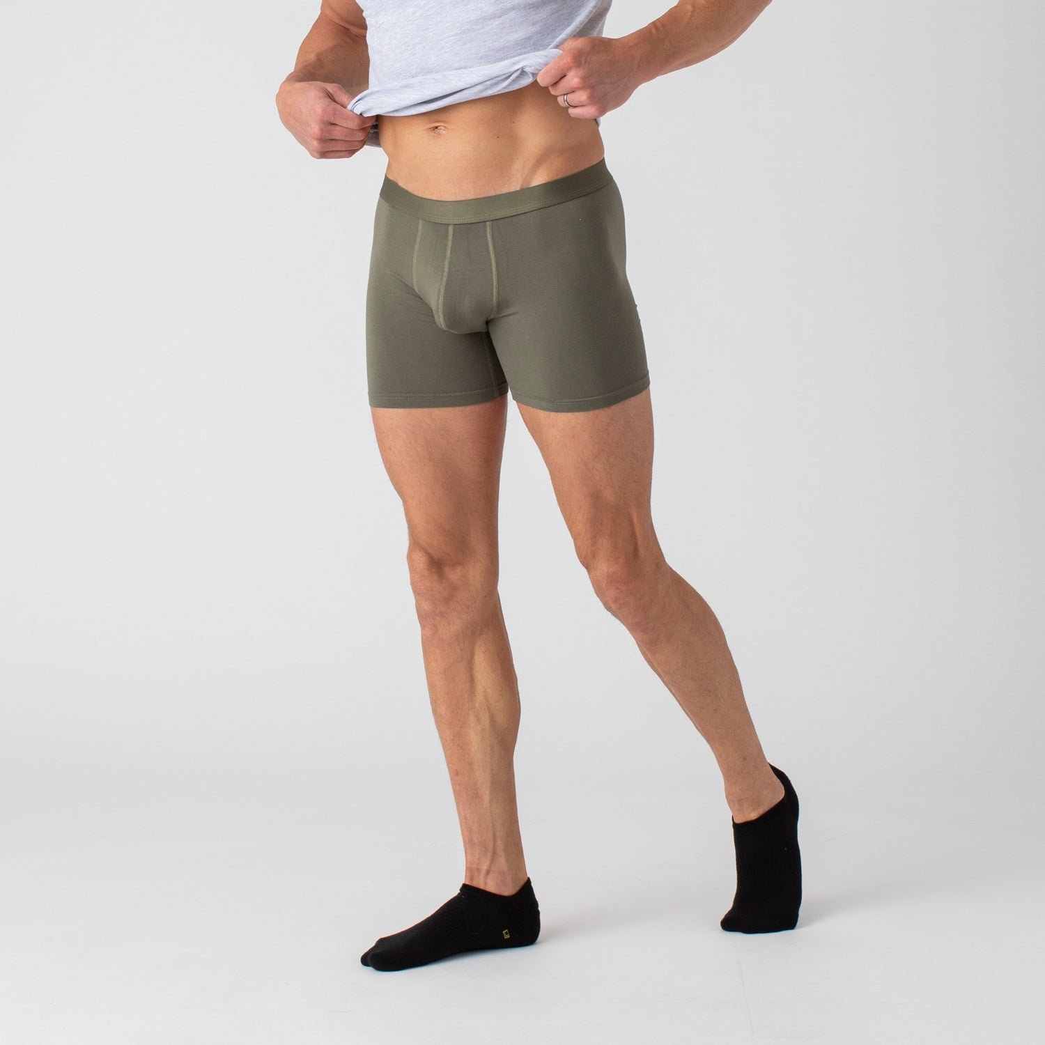 Military Green Boxer Briefs 6" inseam 3-Pack