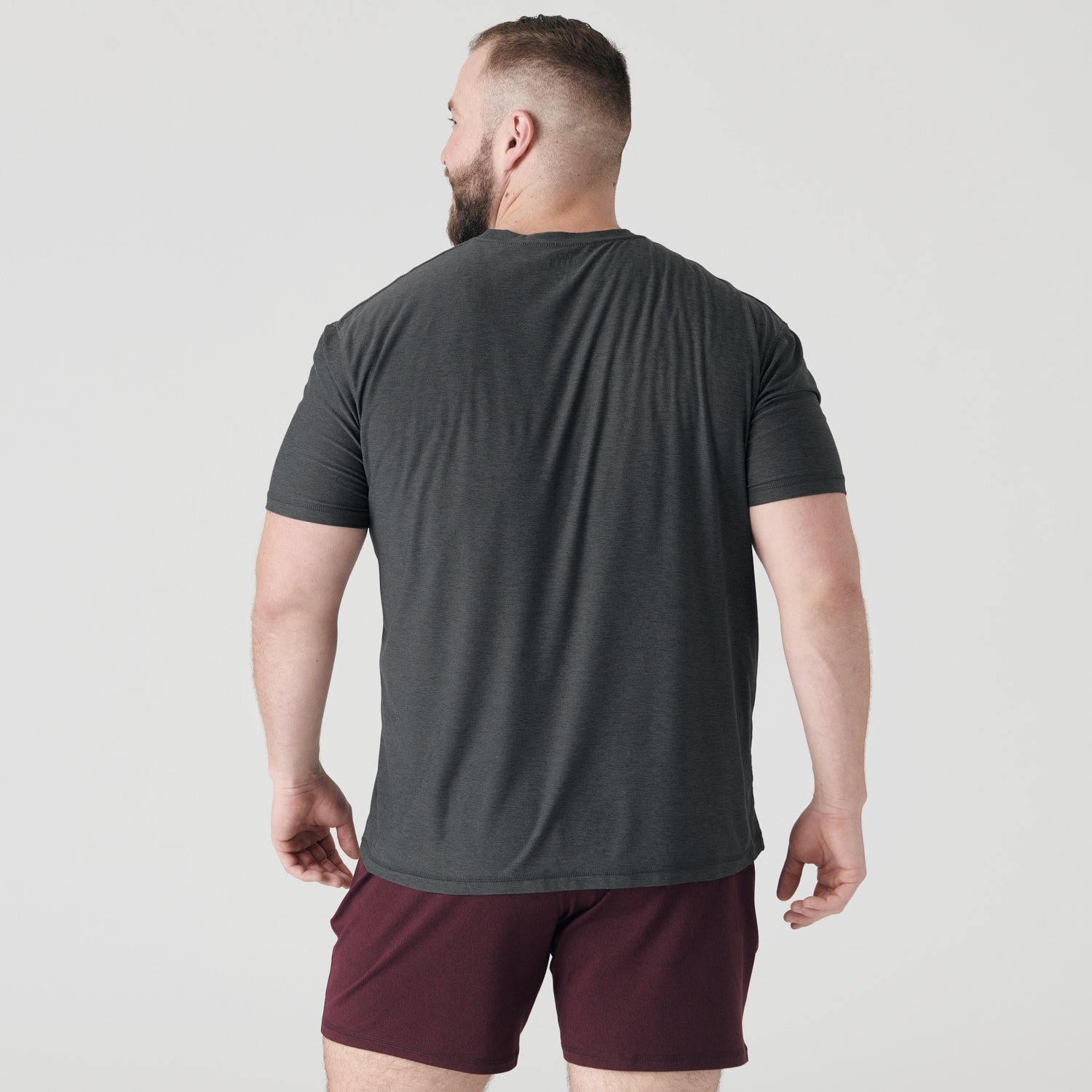 Charcoal Heather Gray Active Crew Neck T-Shirt