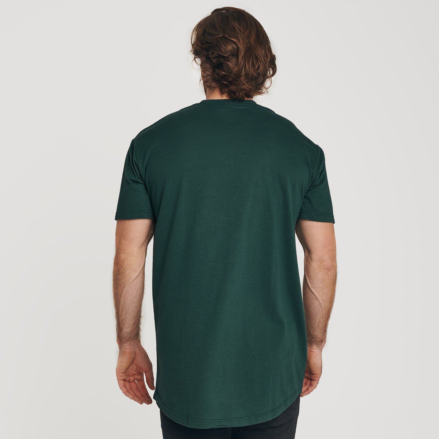 Forest Green Tall Round Hem Crew Neck T-Shirt
