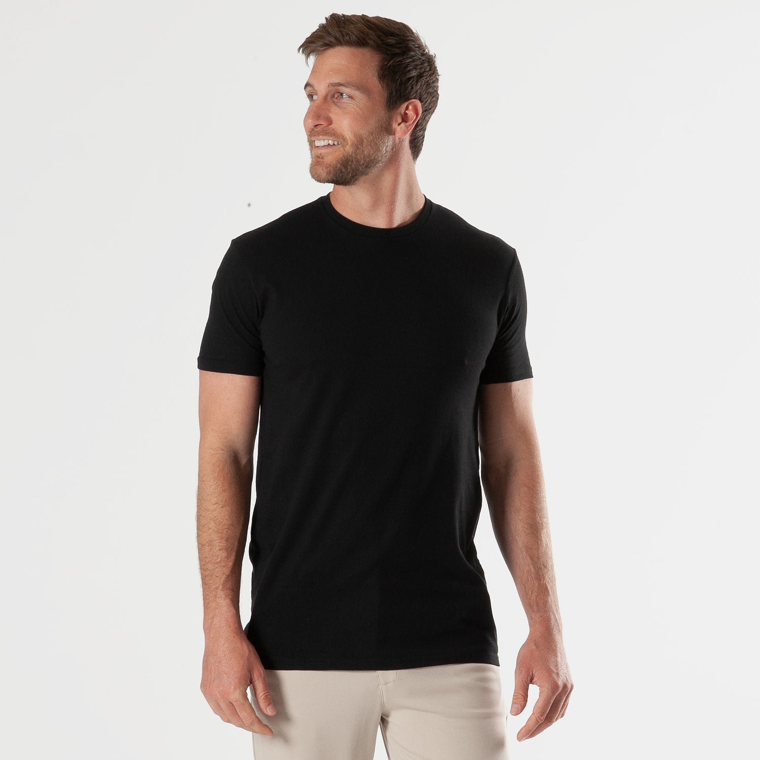 All Black Tall Straight Hem Crew Neck T-Shirt 3-Pack