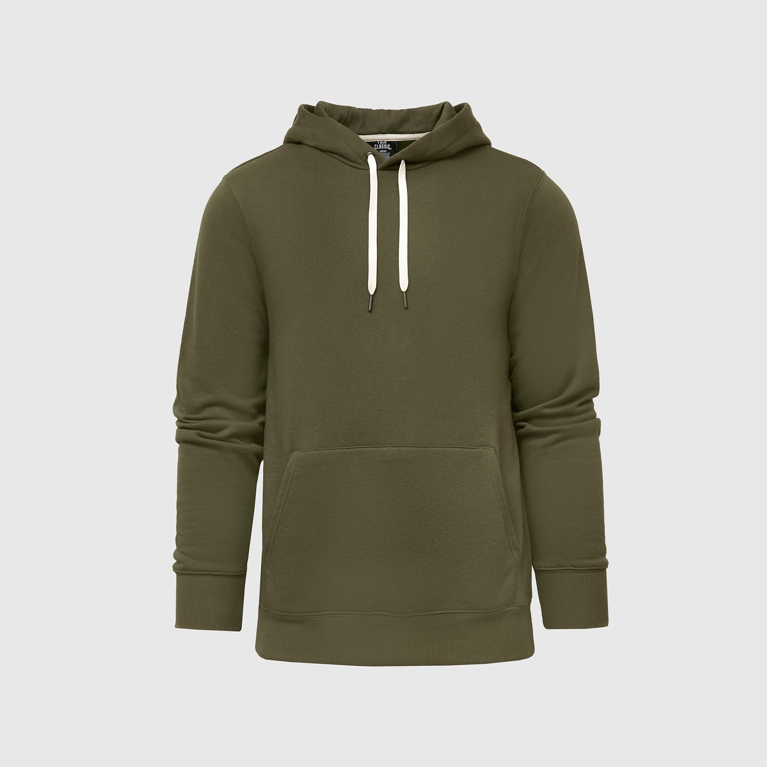 Military Green Fleece French Terry Pullover Hoodie