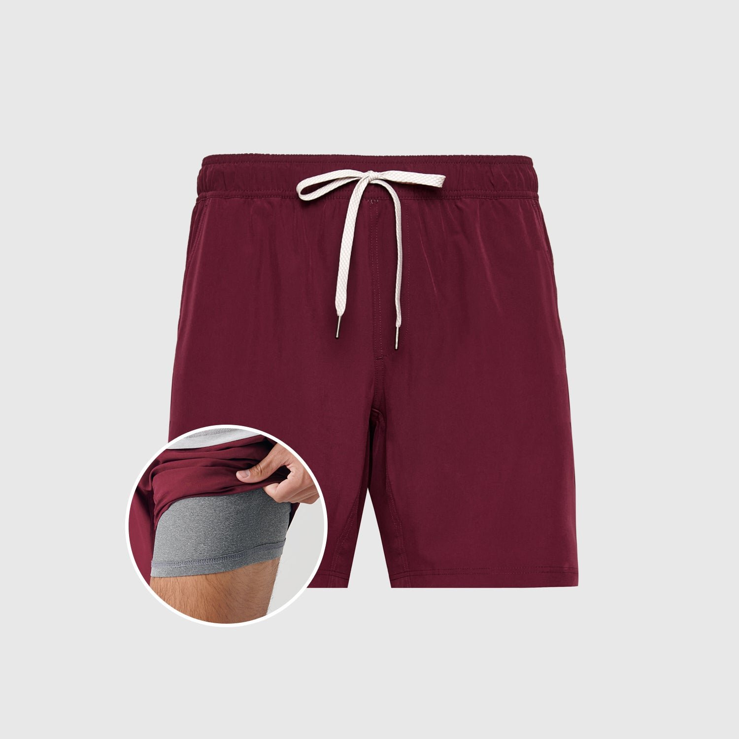 Burgundy Active Quick Dry Short with Liner
