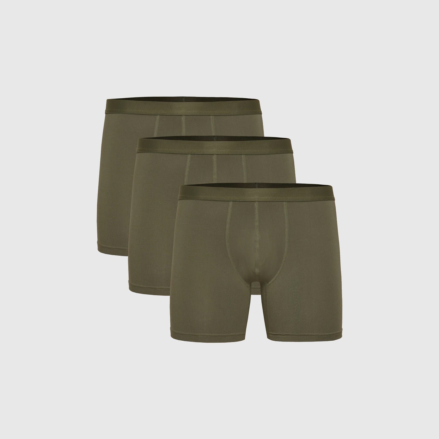 Military Green Boxer Briefs 6" inseam 3-Pack