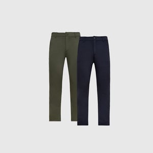 True ClassicMilitary Green and Navy Chino Pants 2-Pack