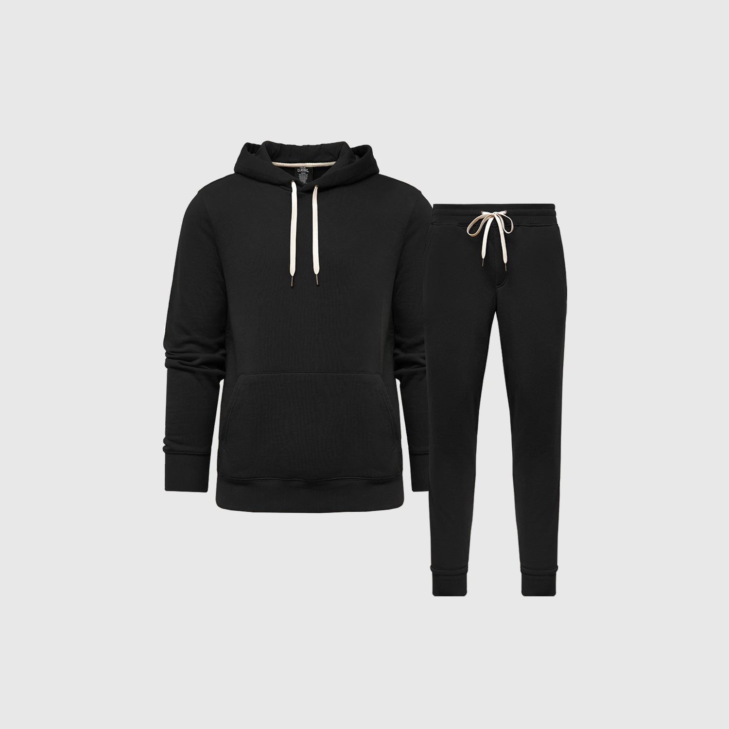 Black Fleece Pullover Hoodie and Jogger Set