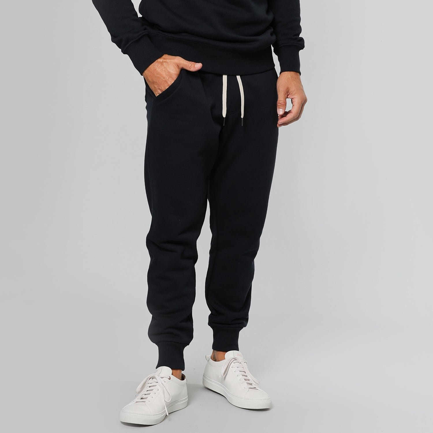 Navy Fleece Pullover Hoodie and Jogger Set